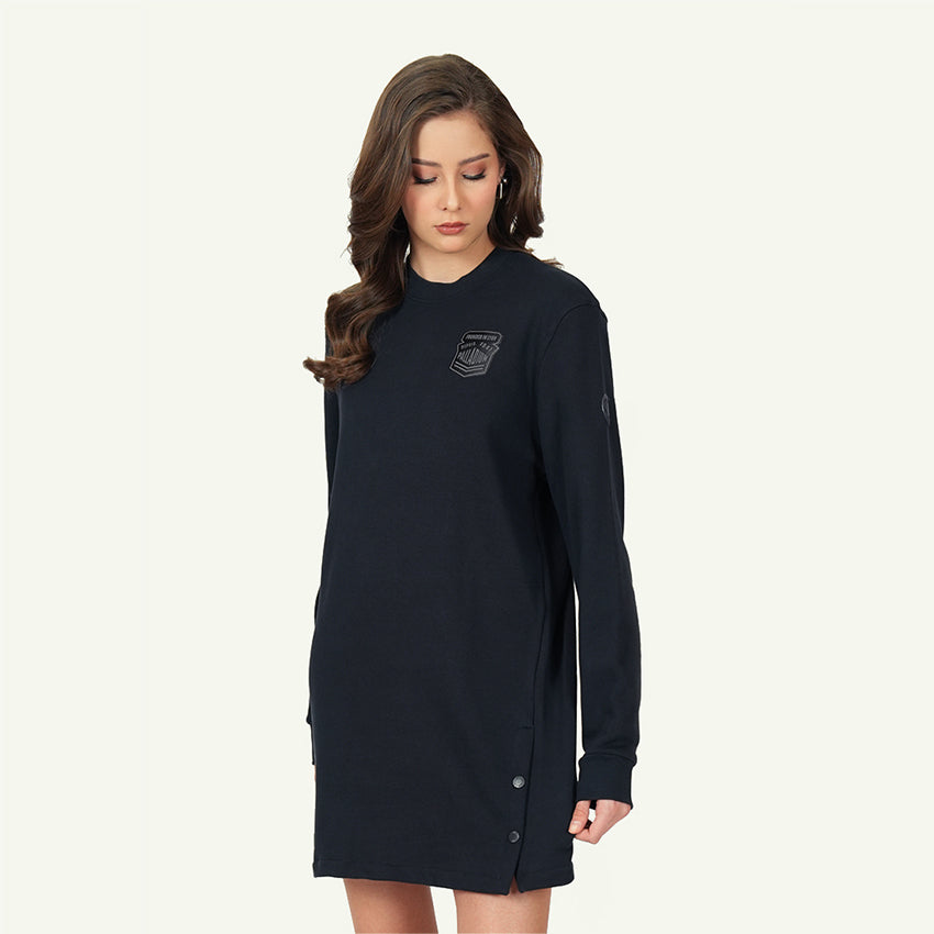SWEAT DRESS AVN PATCHES WOMEN'S DRESS -   ANTHRACITE