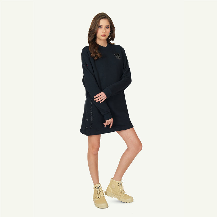 SWEAT DRESS AVN PATCHES WOMEN'S DRESS -   ANTHRACITE