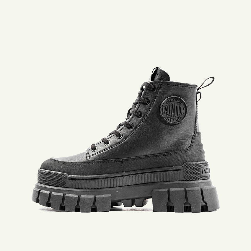 REVOLT BOOT ZIP LTH WOMEN'S BOOTS -  BLACK/BLACK